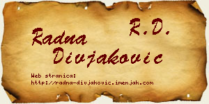 Radna Divjaković vizit kartica